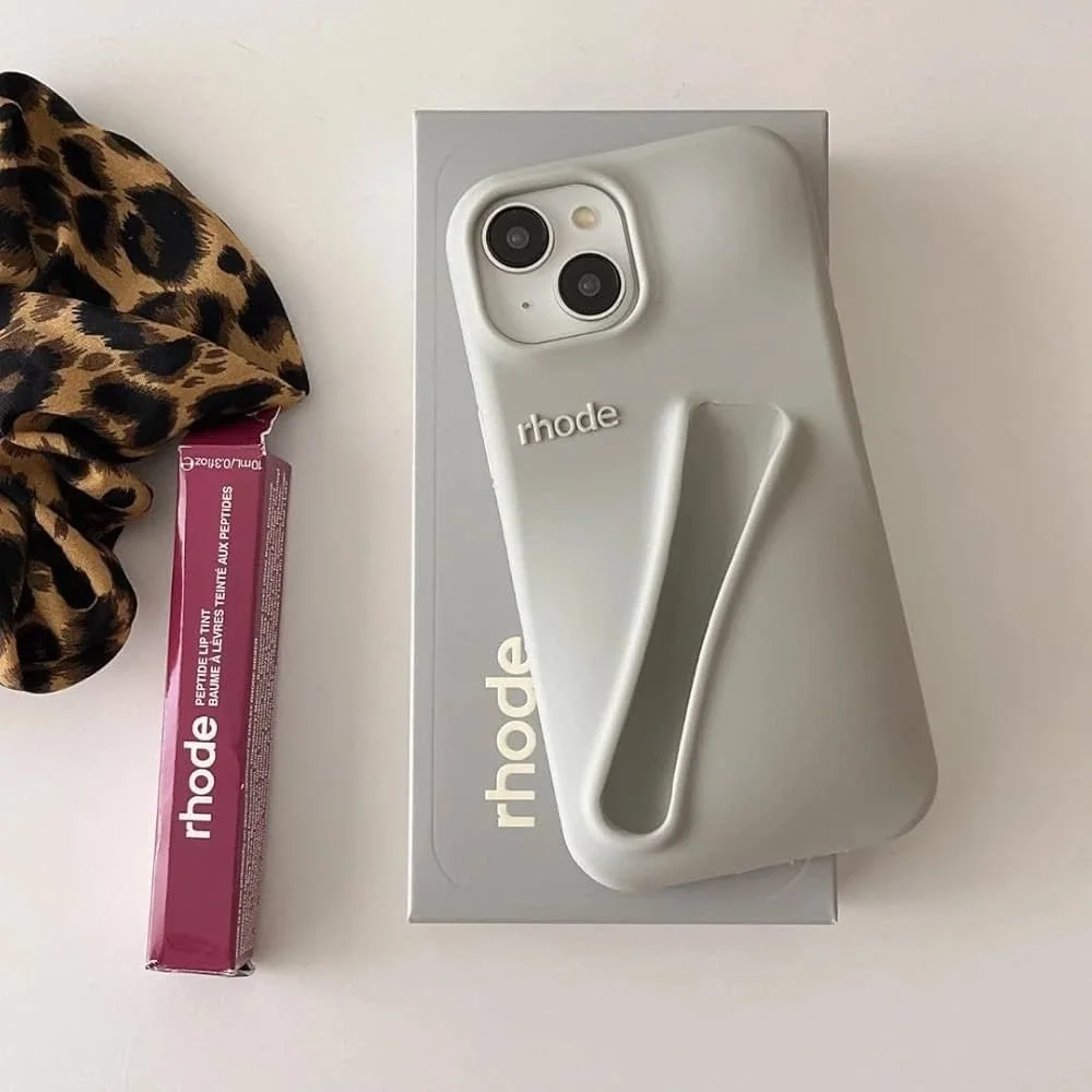 NEW Rhode Peptide Lip Case iPhone 13 Gray Silicone Phone Case Hailey Bieber